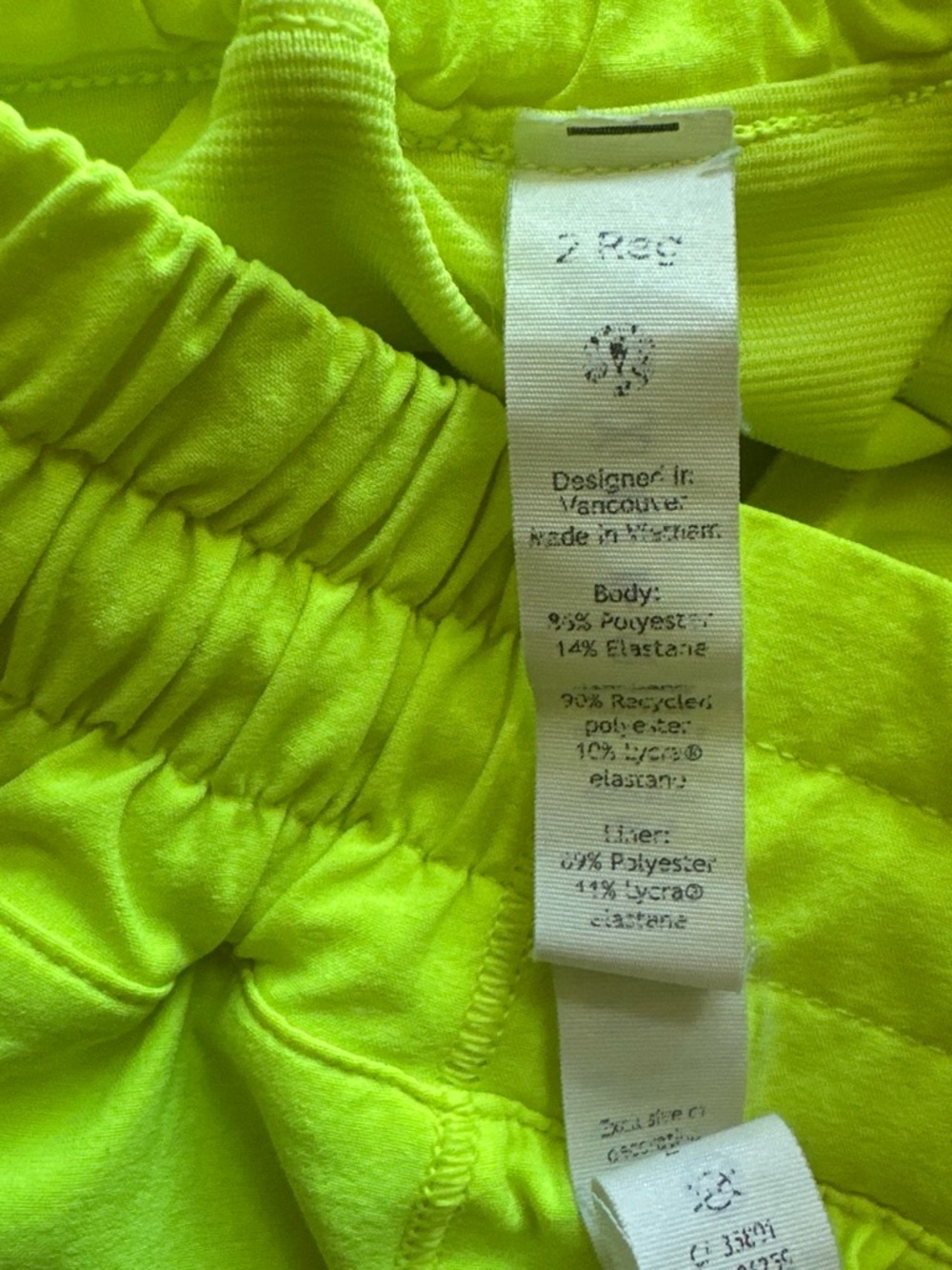 lululemon athletica Neon Yellow Women's Athletic Shorts - 2 - Picture 4 of 4